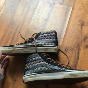 high top aztec patterned vans